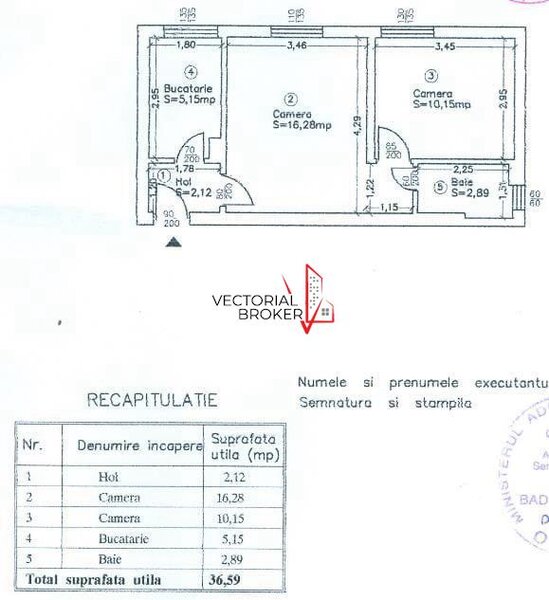 Tei 0% comision, 2 camere, semidecomandat, centrala proprie -  Laptari Tei
